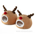 Christmas Pet Cave Cute Cat Bed Reindeer Shape